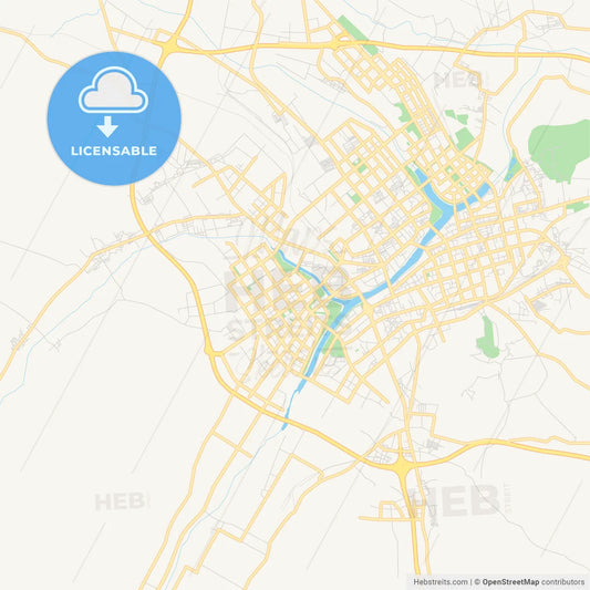 Printable street map of Chifeng, China