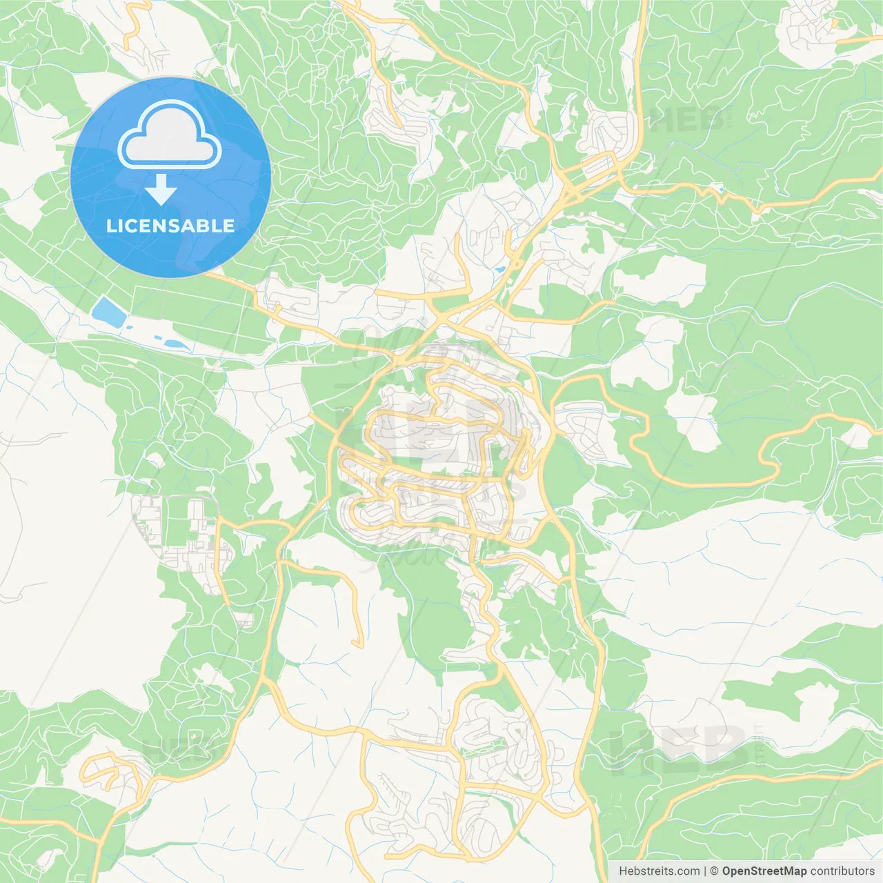 Printable street map of Beit Shemesh, Israel