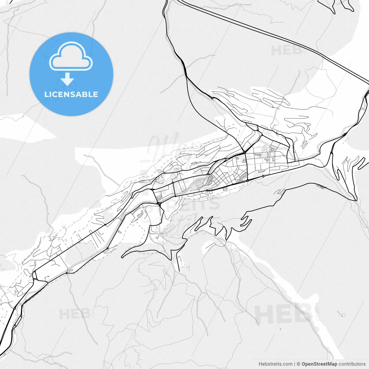 Vector PDF map of Andorra la Vella, Andorra