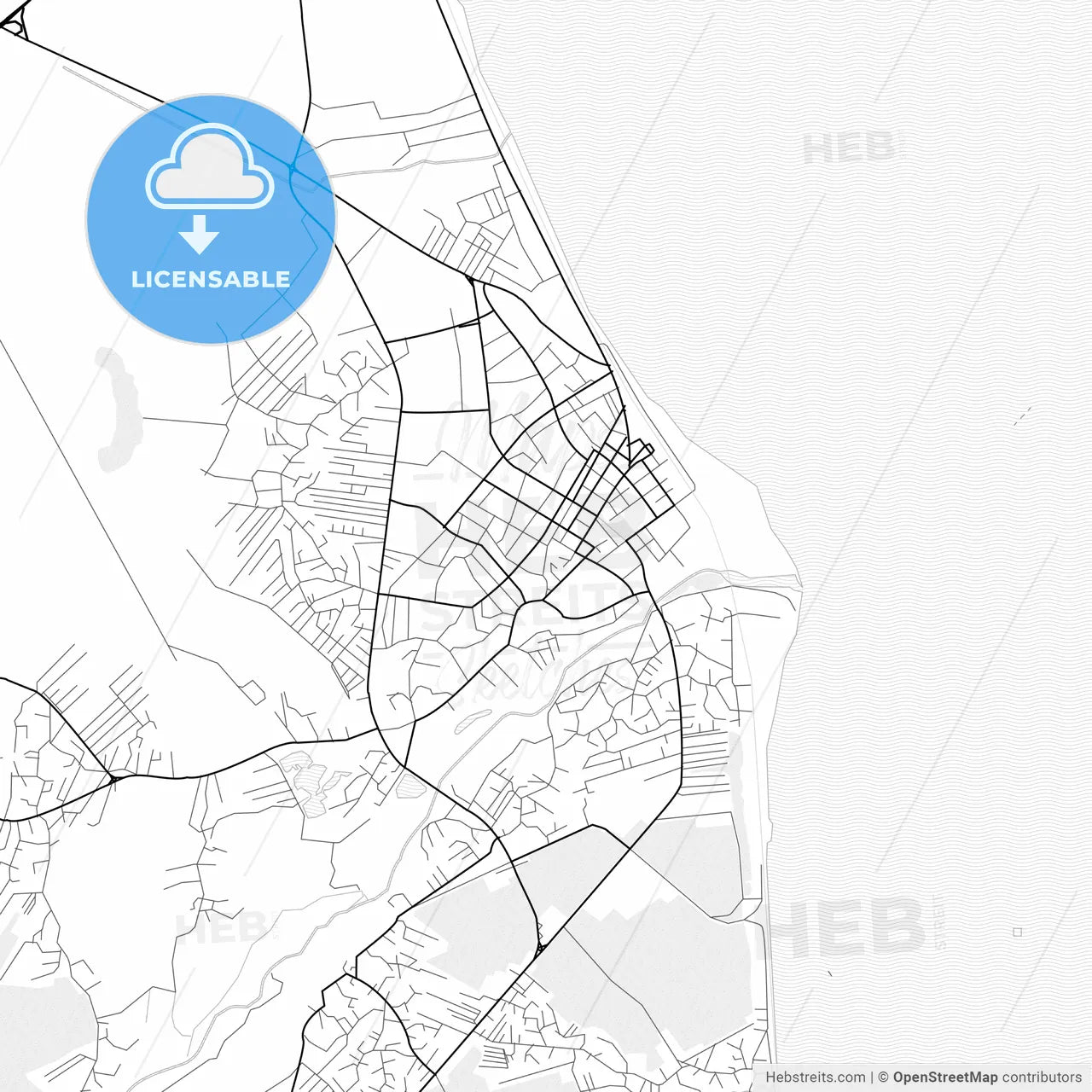 Vector PDF map of Lankaran, Azerbaijan