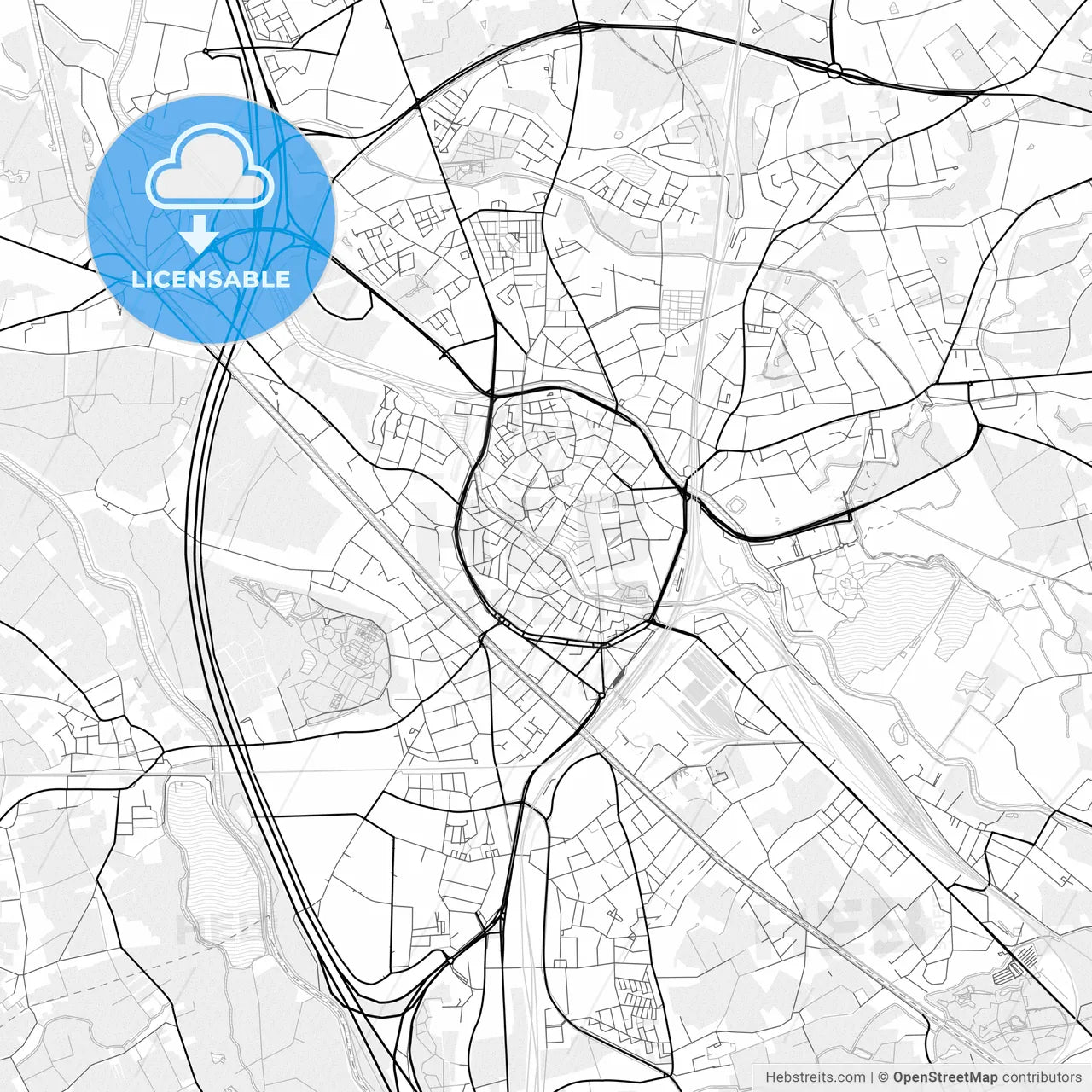 Vector PDF map of Mechelen, Belgium