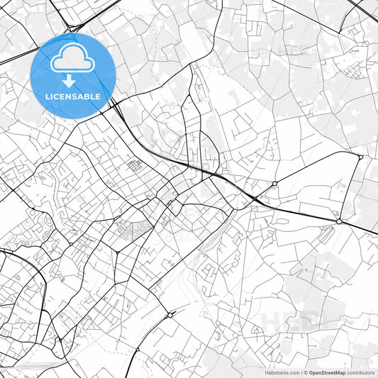 Vector PDF map of Mouscron, Belgium