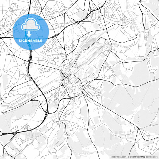 Vector PDF map of Châtelet, Belgium
