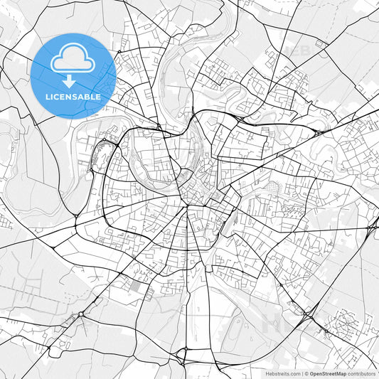 Vector PDF map of Niort, France