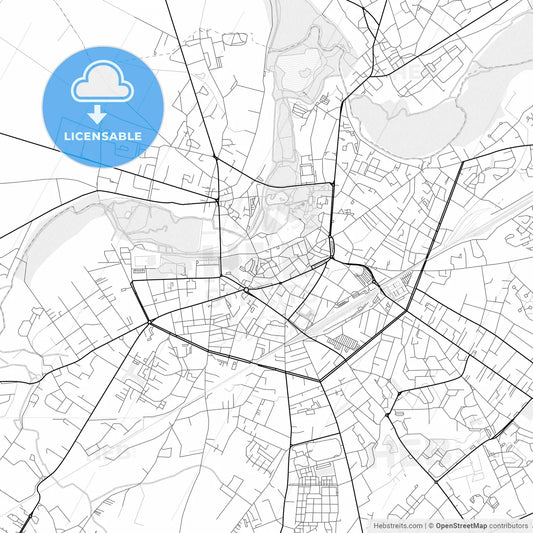 Vector PDF map of Châteauroux, France