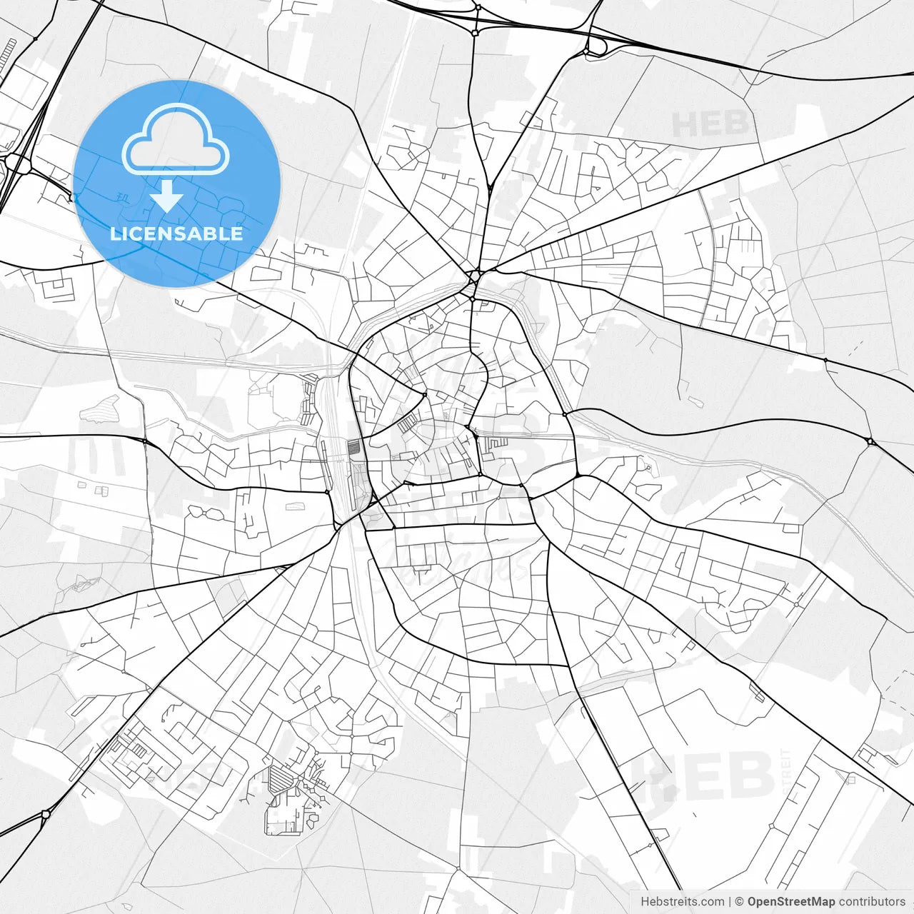 Vector PDF map of Haguenau, France