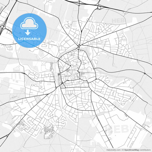 Vector PDF map of Haguenau, France