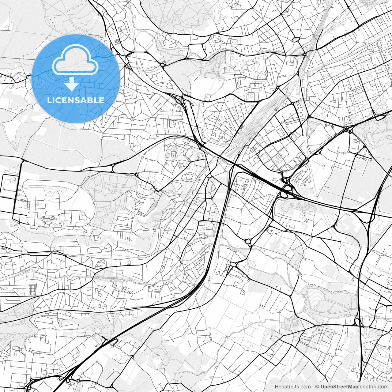 Vector PDF map of Palaiseau, France