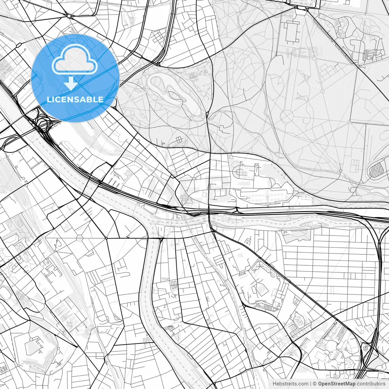 Vector PDF map of Charenton-le-Pont, France