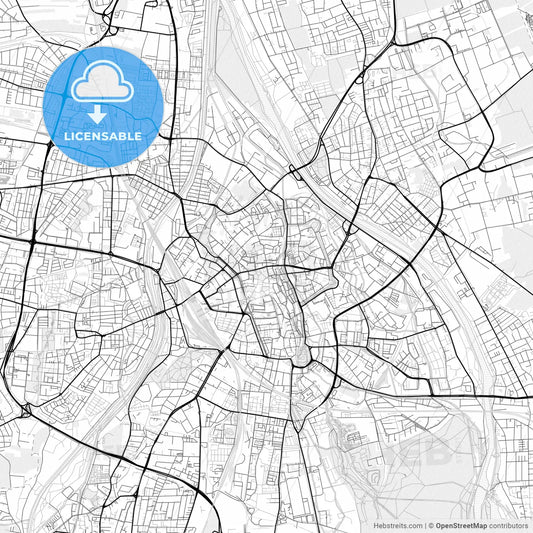 Vector PDF map of Augsburg, Germany