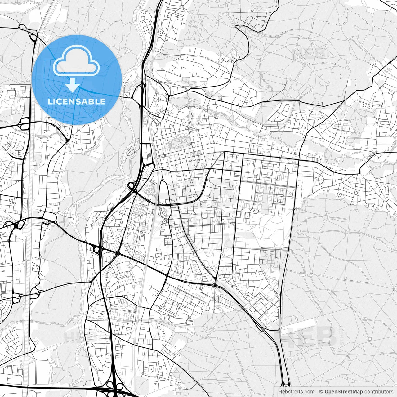 Vector PDF map of Erlangen, Germany