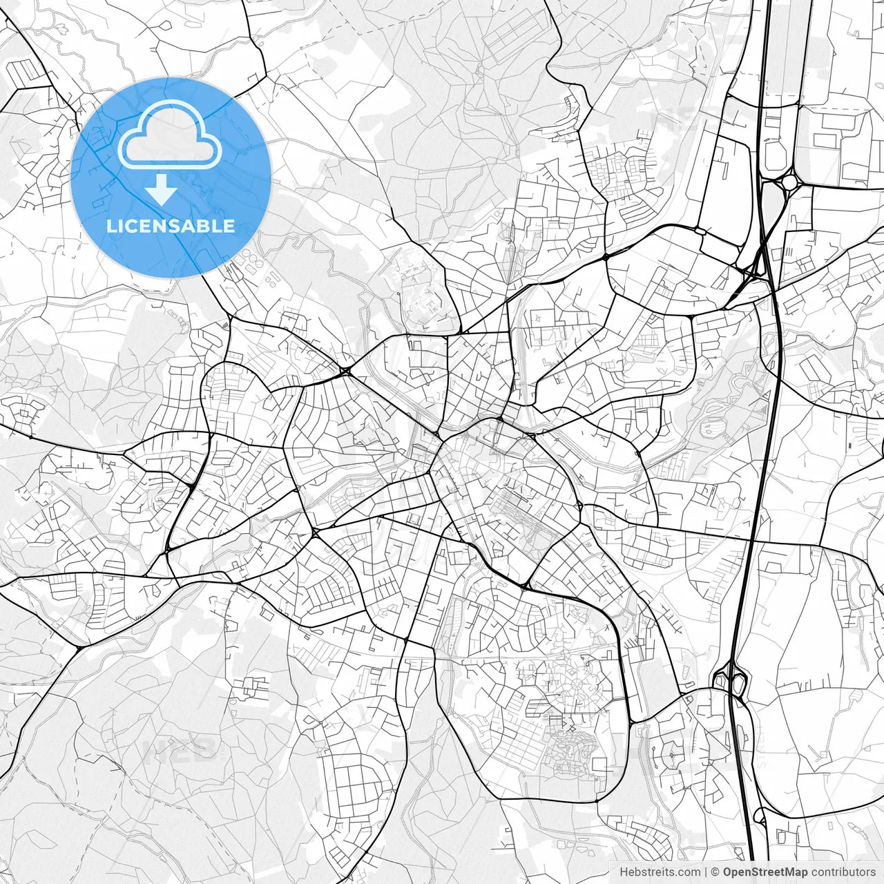 Vector PDF map of Bayreuth, Germany
