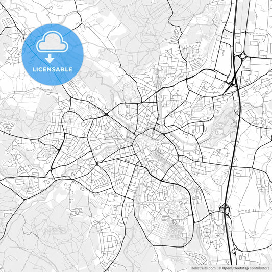 Vector PDF map of Bayreuth, Germany