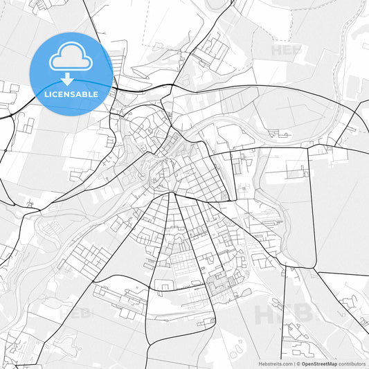 Vector PDF map of Bernburg (Saale), Germany