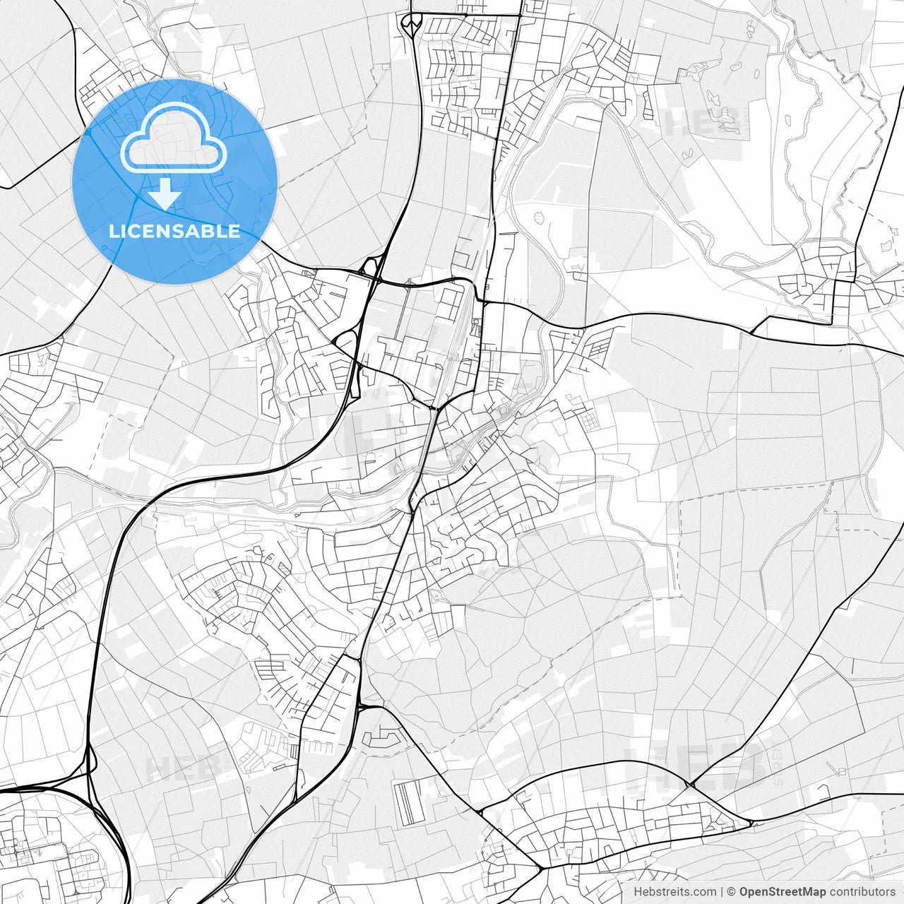Vector PDF map of Bad Vilbel, Germany