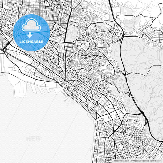 Vector PDF map of  Thessaloniki, Greece