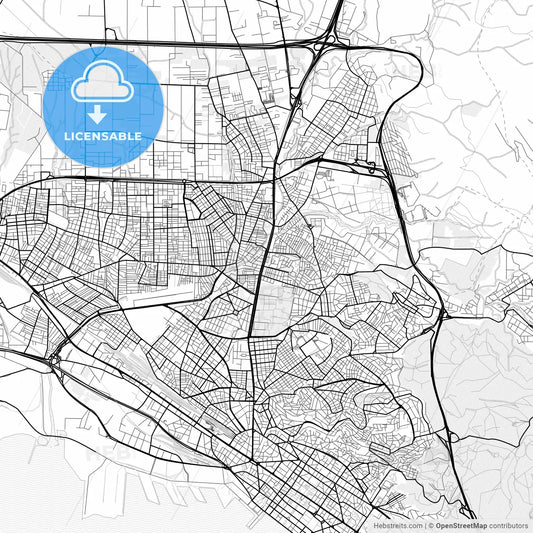 Vector PDF map of Stavroupoli, Greece