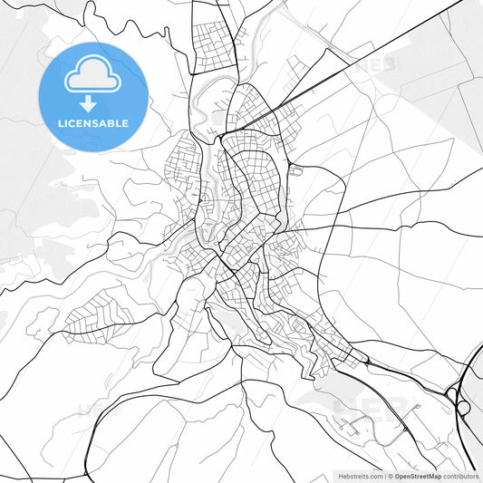 Vector PDF map of Veria, Greece