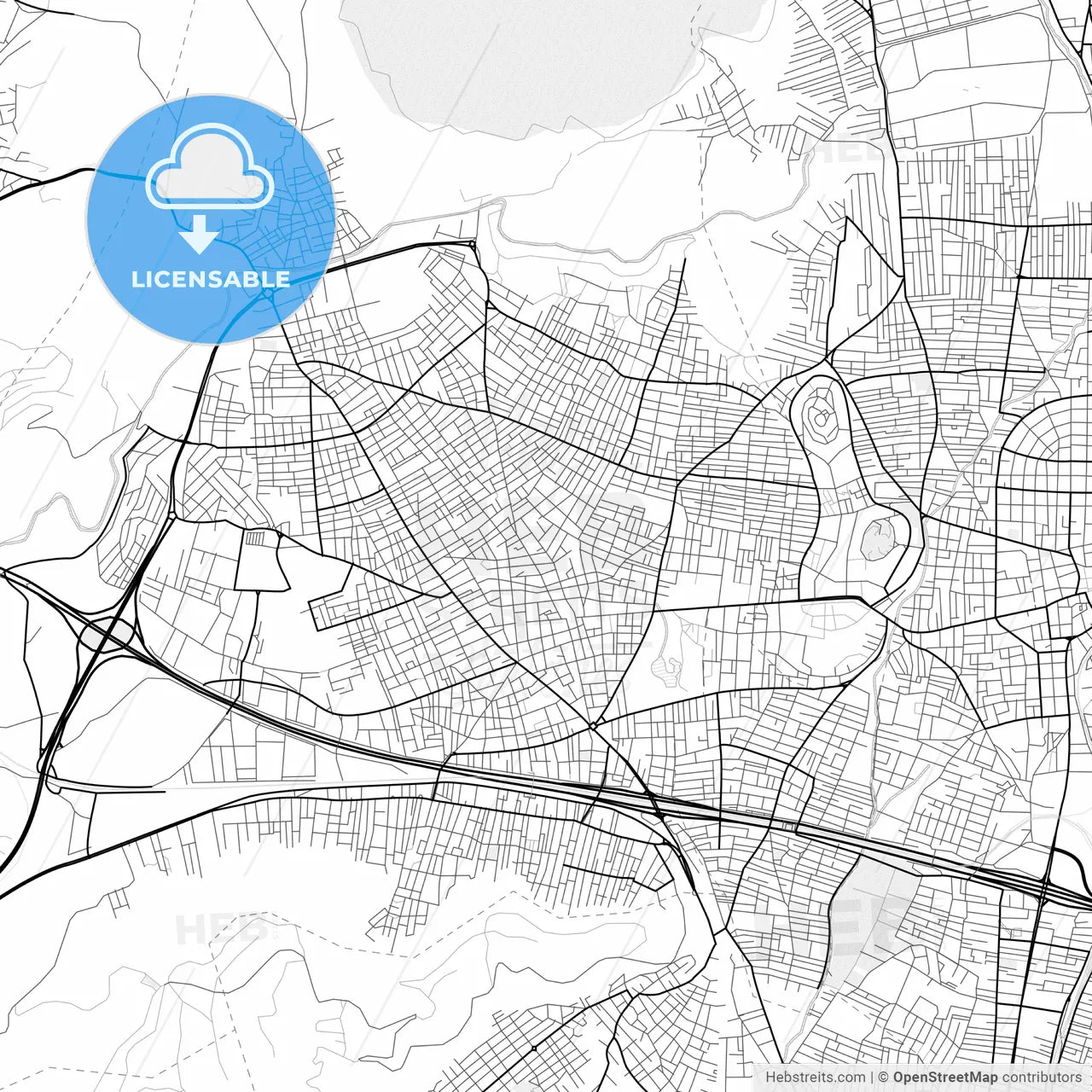 Vector PDF map of Ano Liosia, Greece