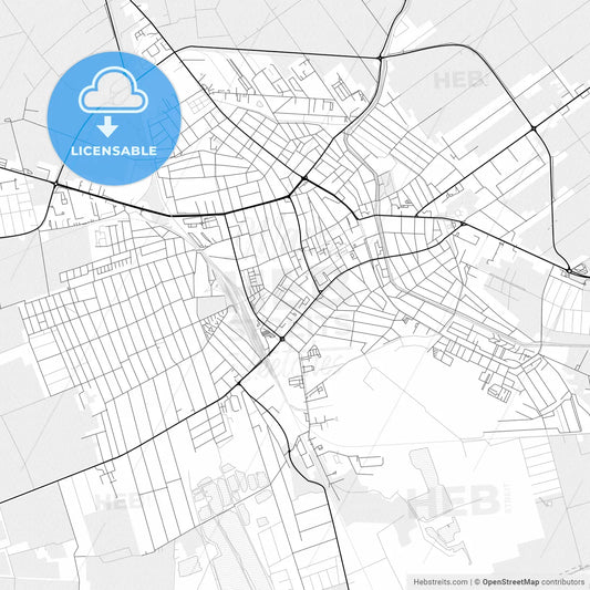 Vector PDF map of Békéscsaba, Hungary