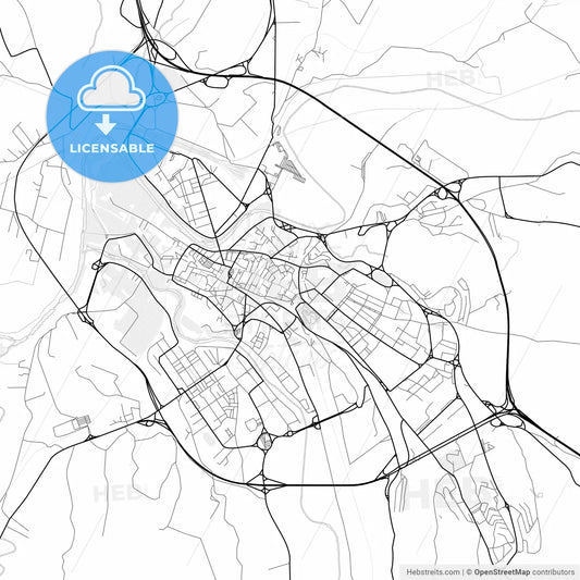 Vector PDF map of Benevento, Italy