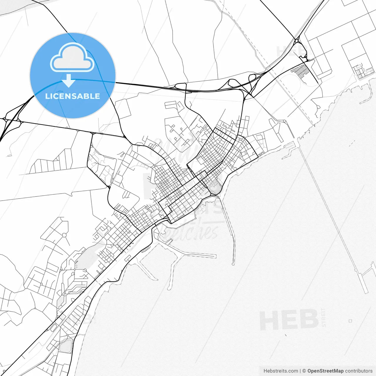 Vector PDF map of Manfredonia, Italy