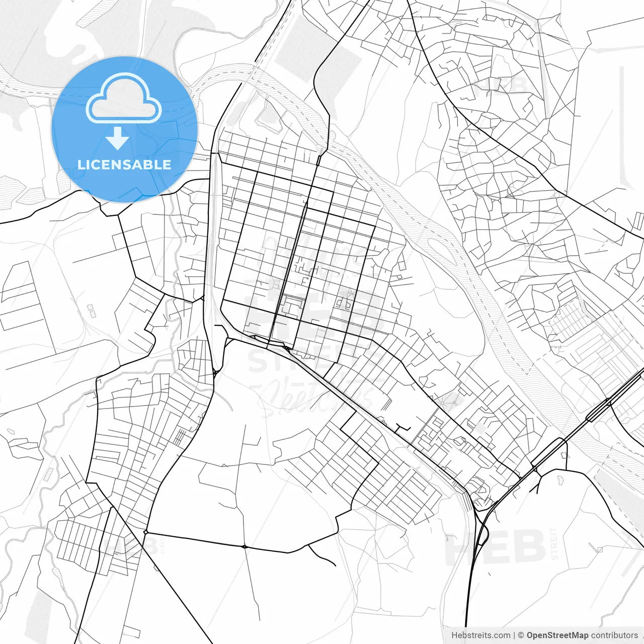 Vector PDF map of Kamensk-Shakhtinsky, Russia