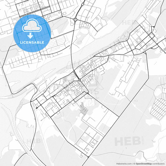 Vector PDF map of Dubna, Russia