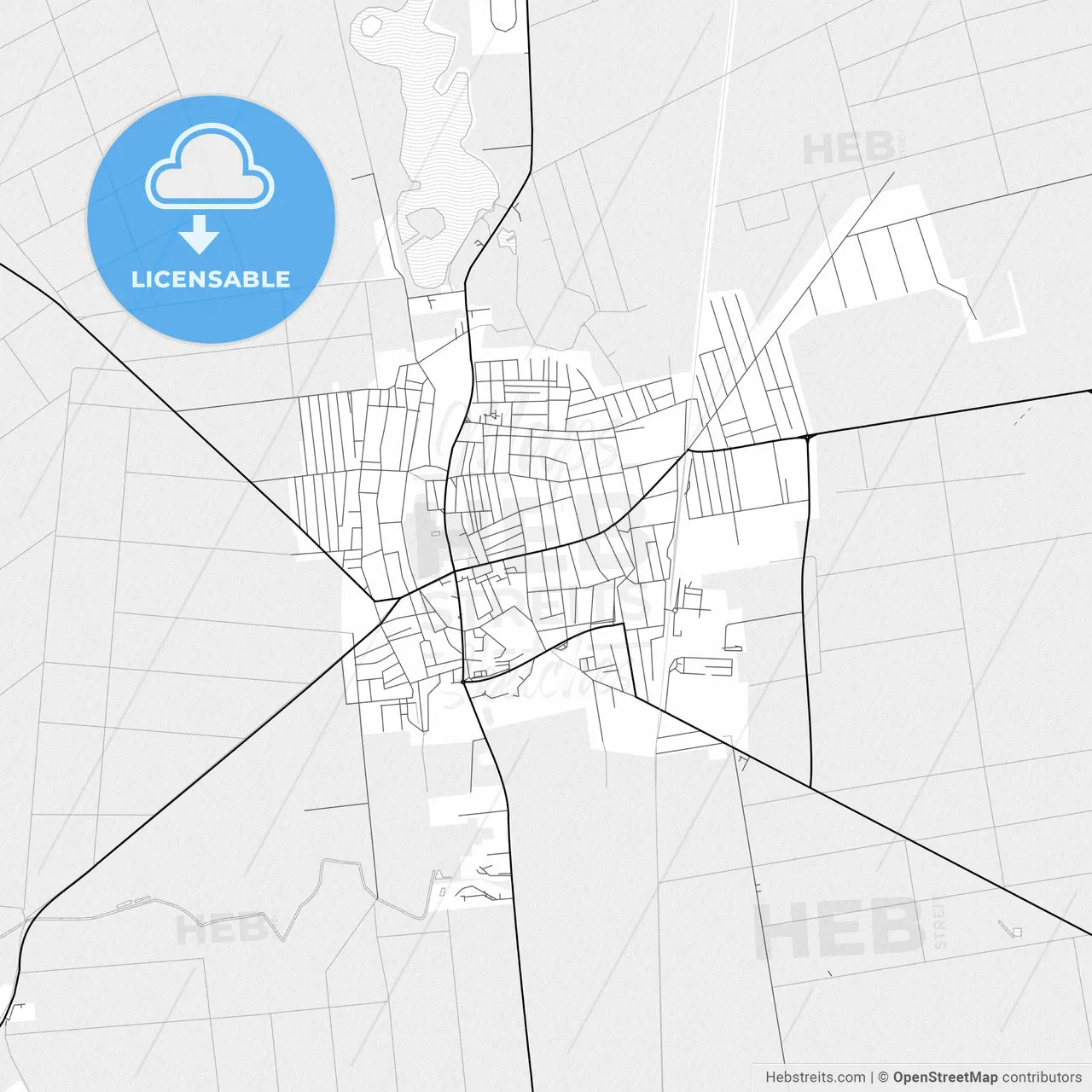 Vector PDF map of Bačka Topola, Serbia