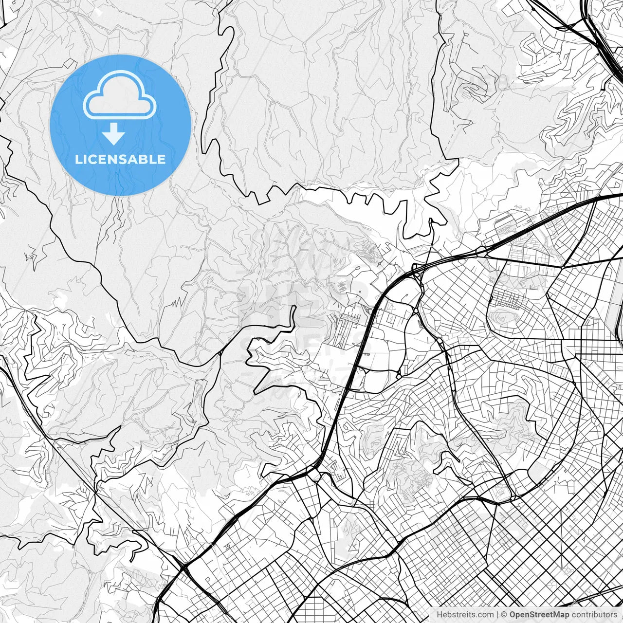 Vector PDF map of Horta-Guinardó, Spain