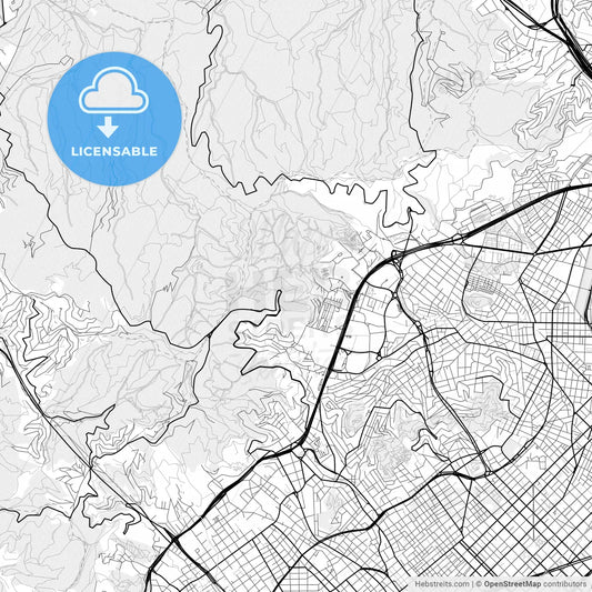 Vector PDF map of Horta-Guinardó, Spain
