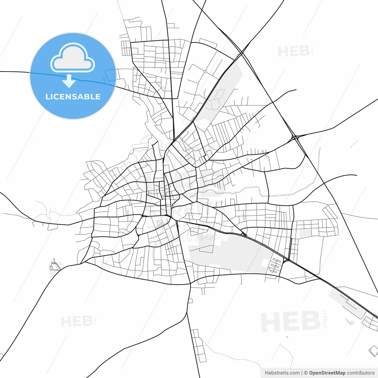 Vector PDF map of Afşin, Turkey