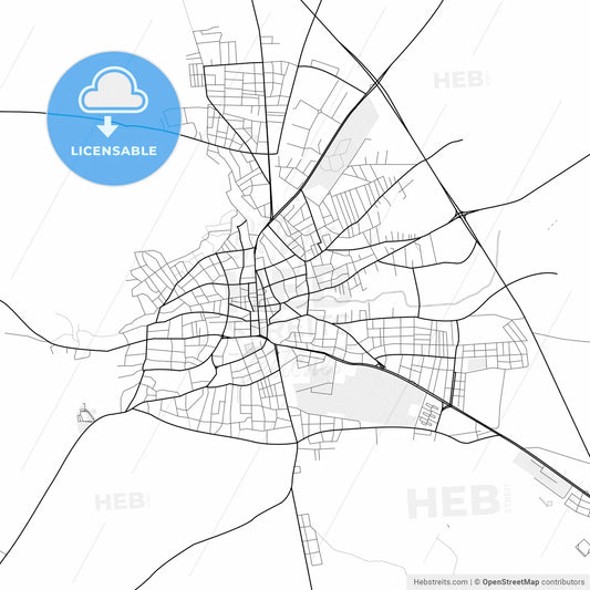 Vector PDF map of Afşin, Turkey