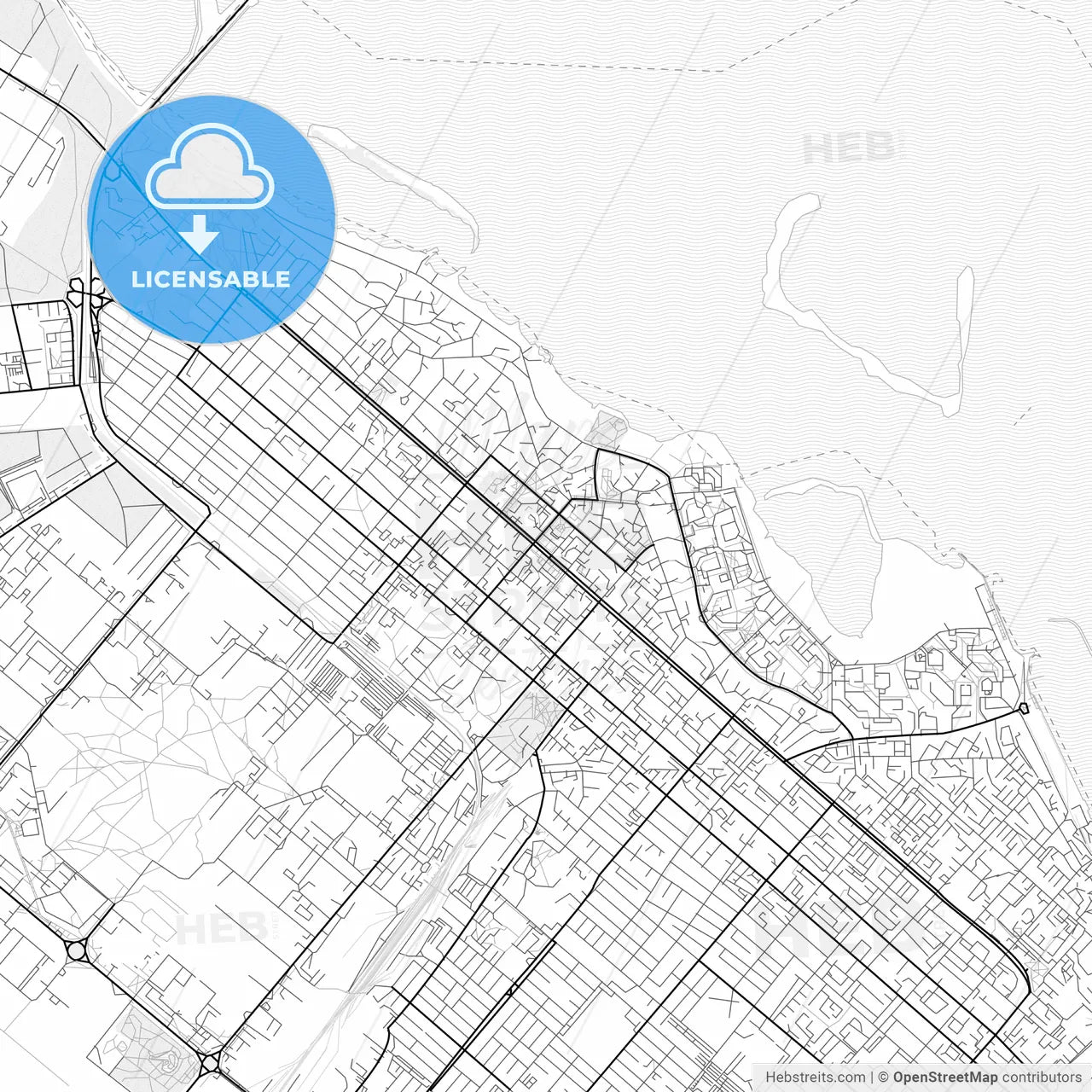 Vector PDF map of Cherkasy, Ukraine