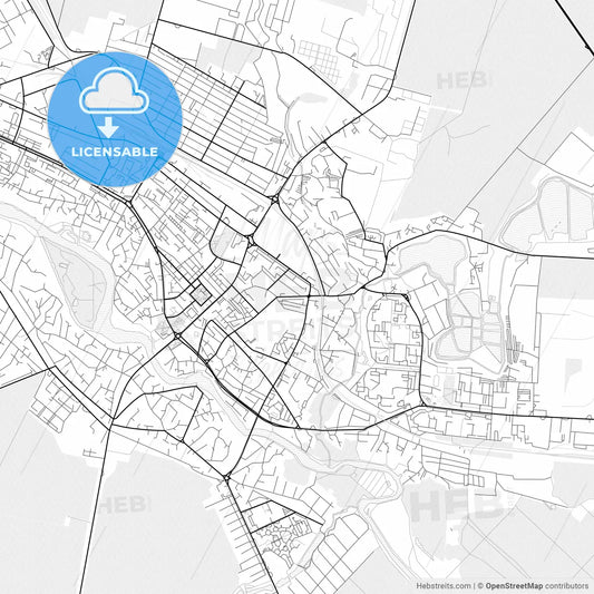 Vector PDF map of Bila Tserkva, Ukraine
