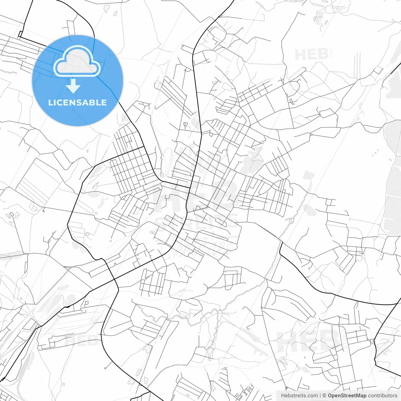 Vector PDF map of Kadiyivka, Ukraine