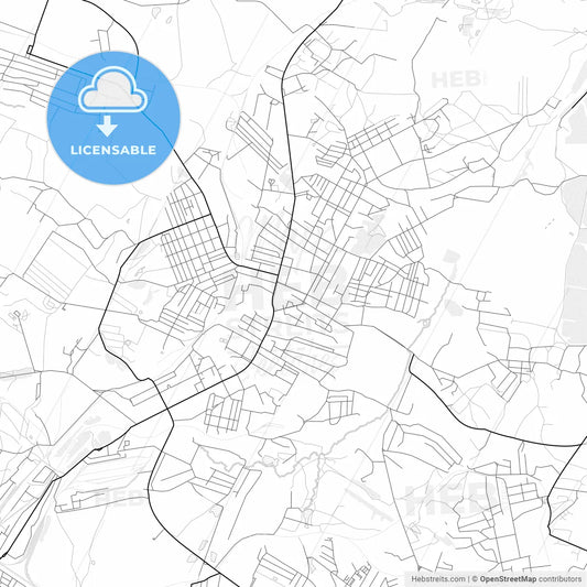 Vector PDF map of Kadiyivka, Ukraine
