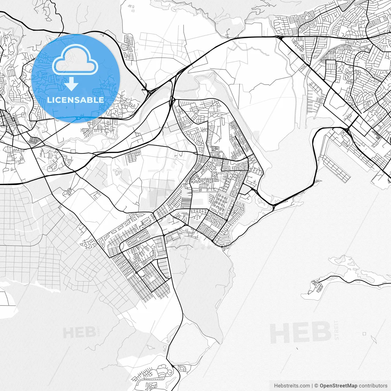 Vector PDF map of Portmore, Jamaica