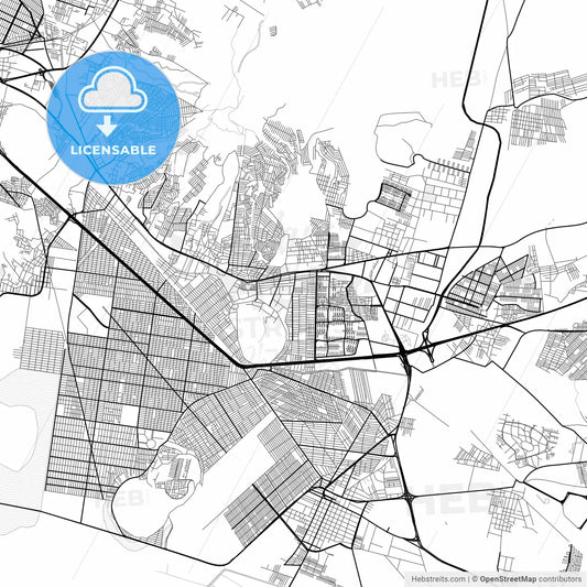 Vector PDF map of Ixtapaluca, Mexico