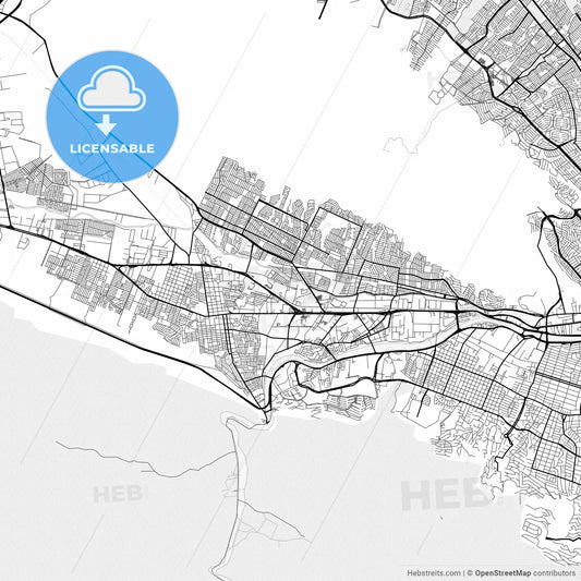 Vector PDF map of Santa Catarina, Mexico