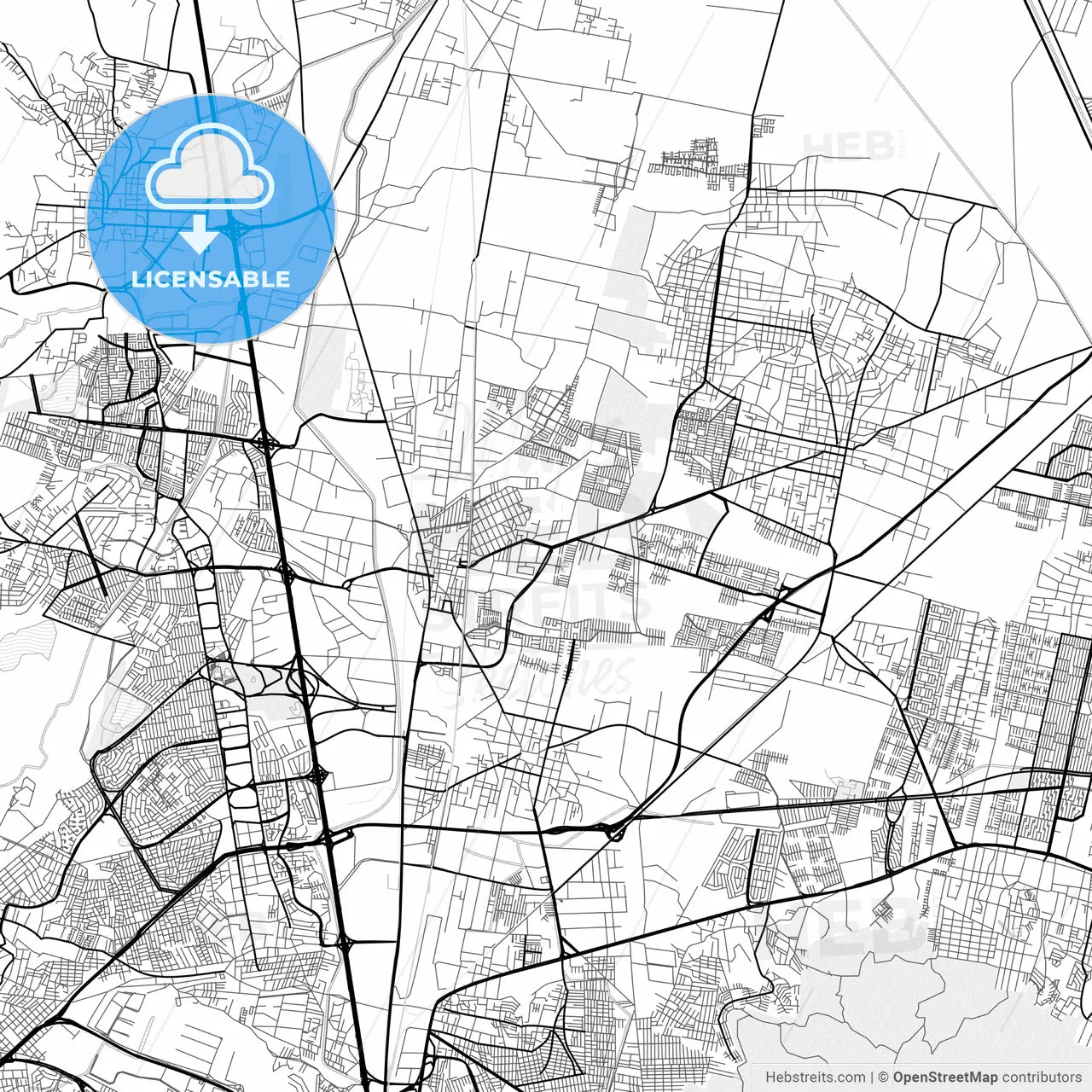 Vector PDF map of Cuautitlán, Mexico