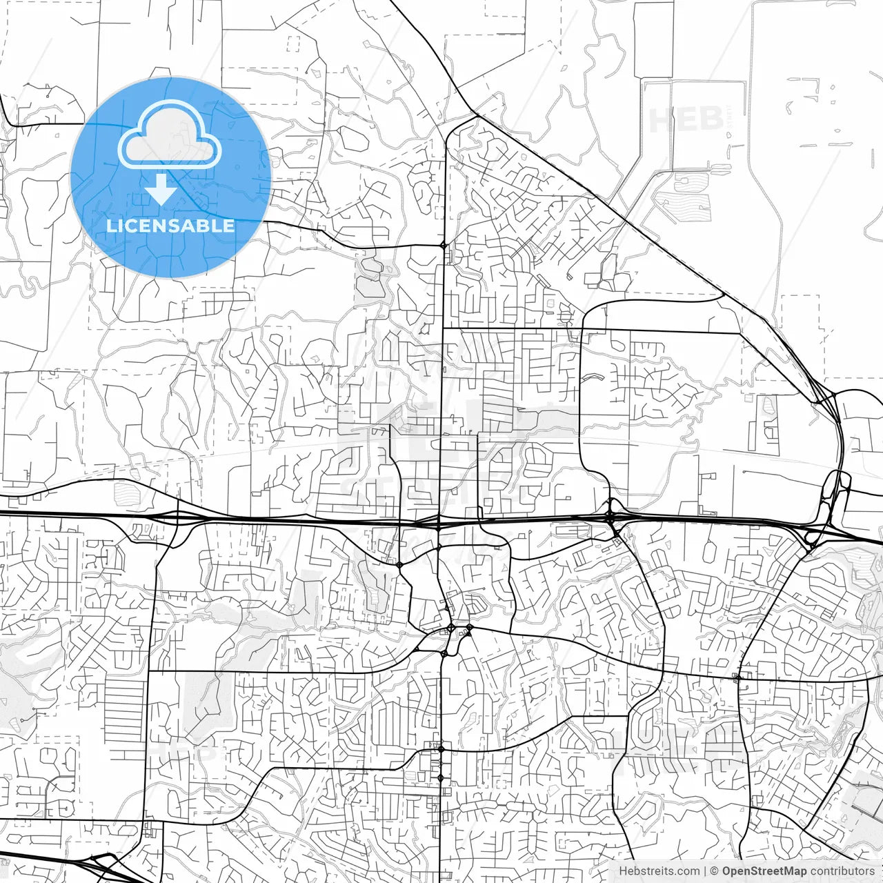 Vector PDF map of O Fallon, Missouri, United States