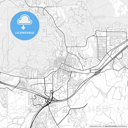 Vector PDF map of Flagstaff, Arizona, United States
