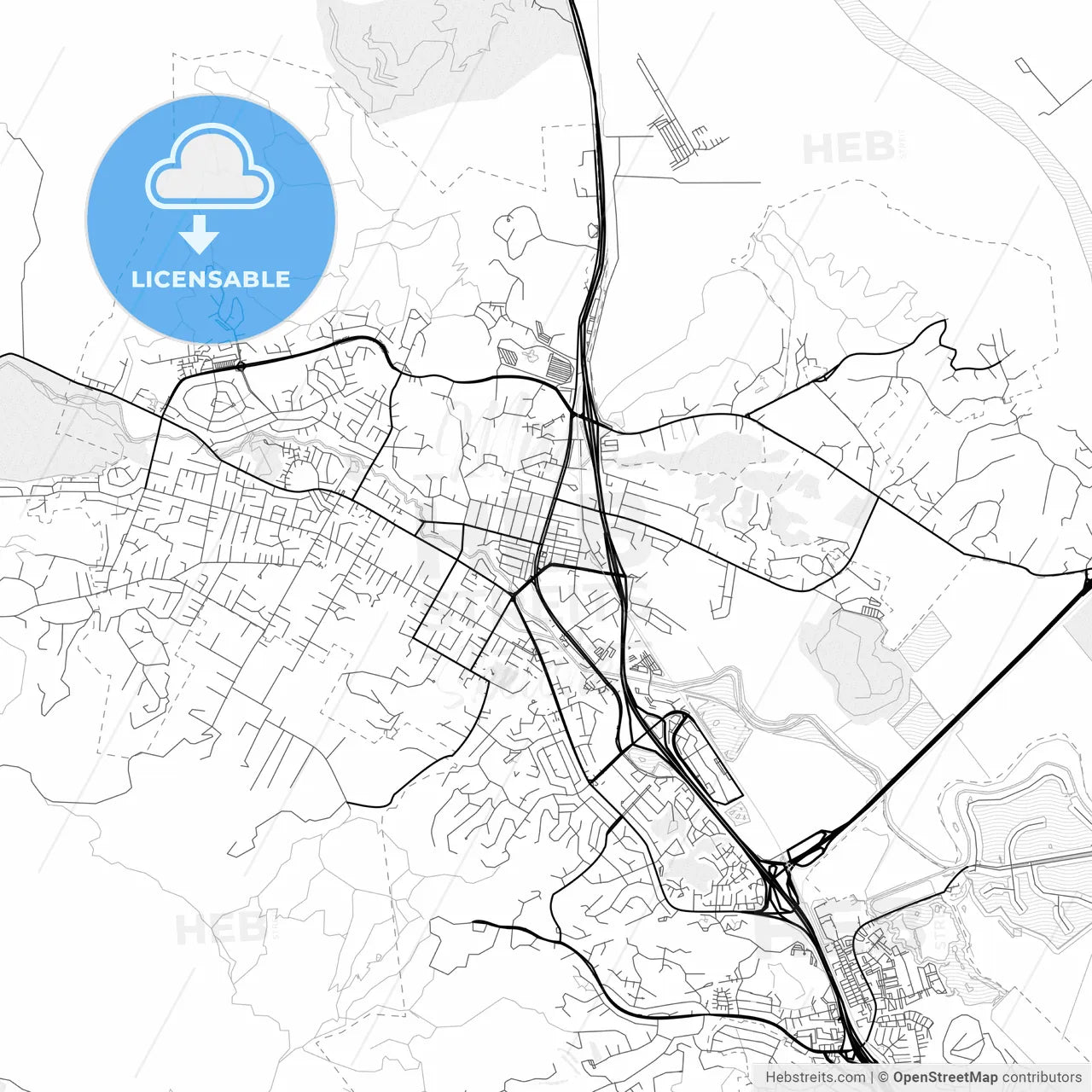 Vector PDF map of Novato, California, United States
