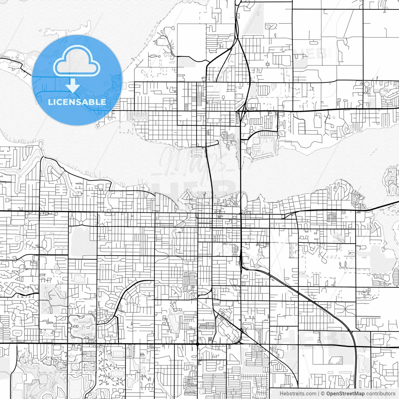 Vector PDF map of Bradenton, Florida, United States