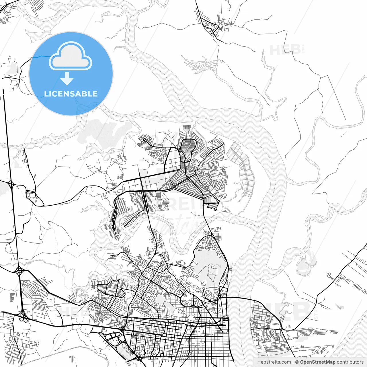 Vector PDF map of Nossa Senhora do Socorro, Brazil
