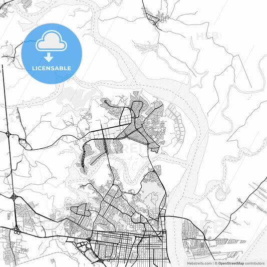Vector PDF map of Nossa Senhora do Socorro, Brazil