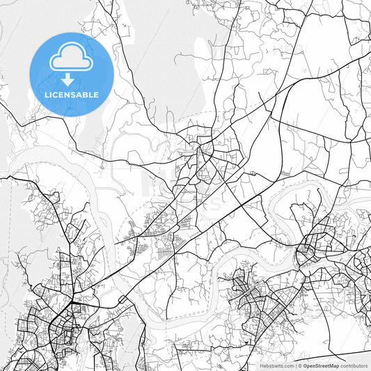 Vector PDF map of Bhiwandi, India
