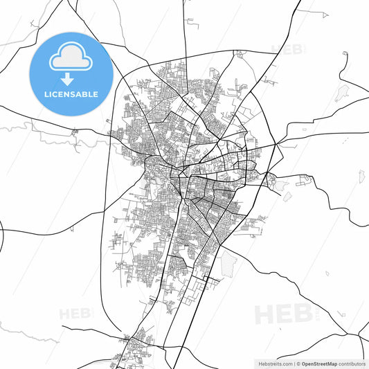 Vector PDF map of Amravati, India