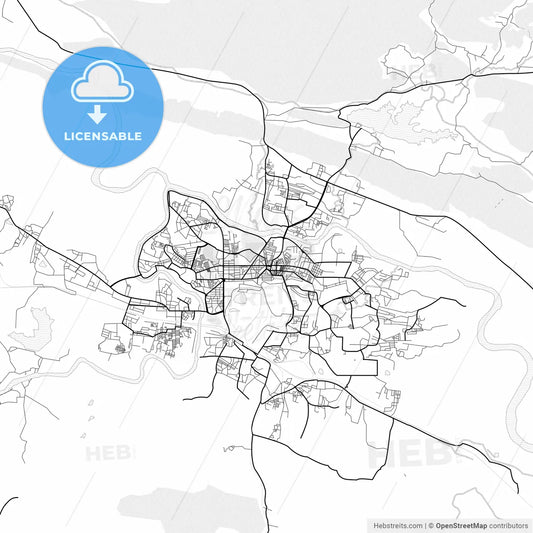 Vector PDF map of Jamshedpur, India